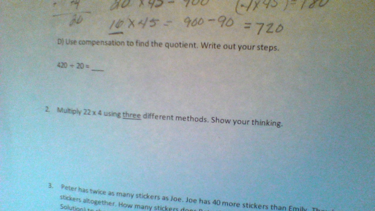 10 x92 - 100 10 X45 - 960-90 = 720 D) Use