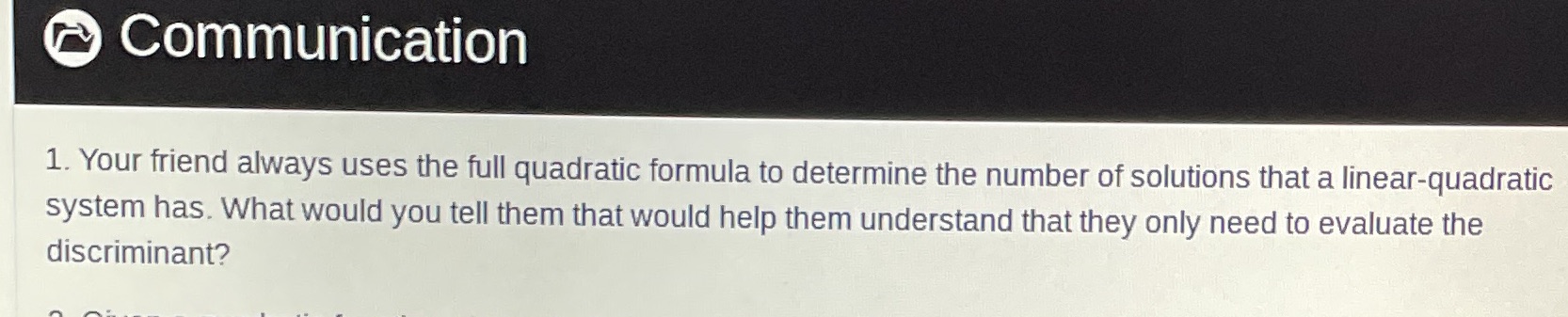 Communication 1. Your friend always uses the full