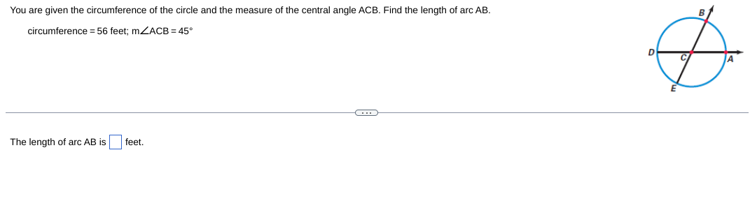 You are given the circumference of the circle and