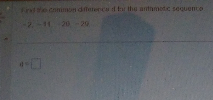 find common difference d for the arithmetic