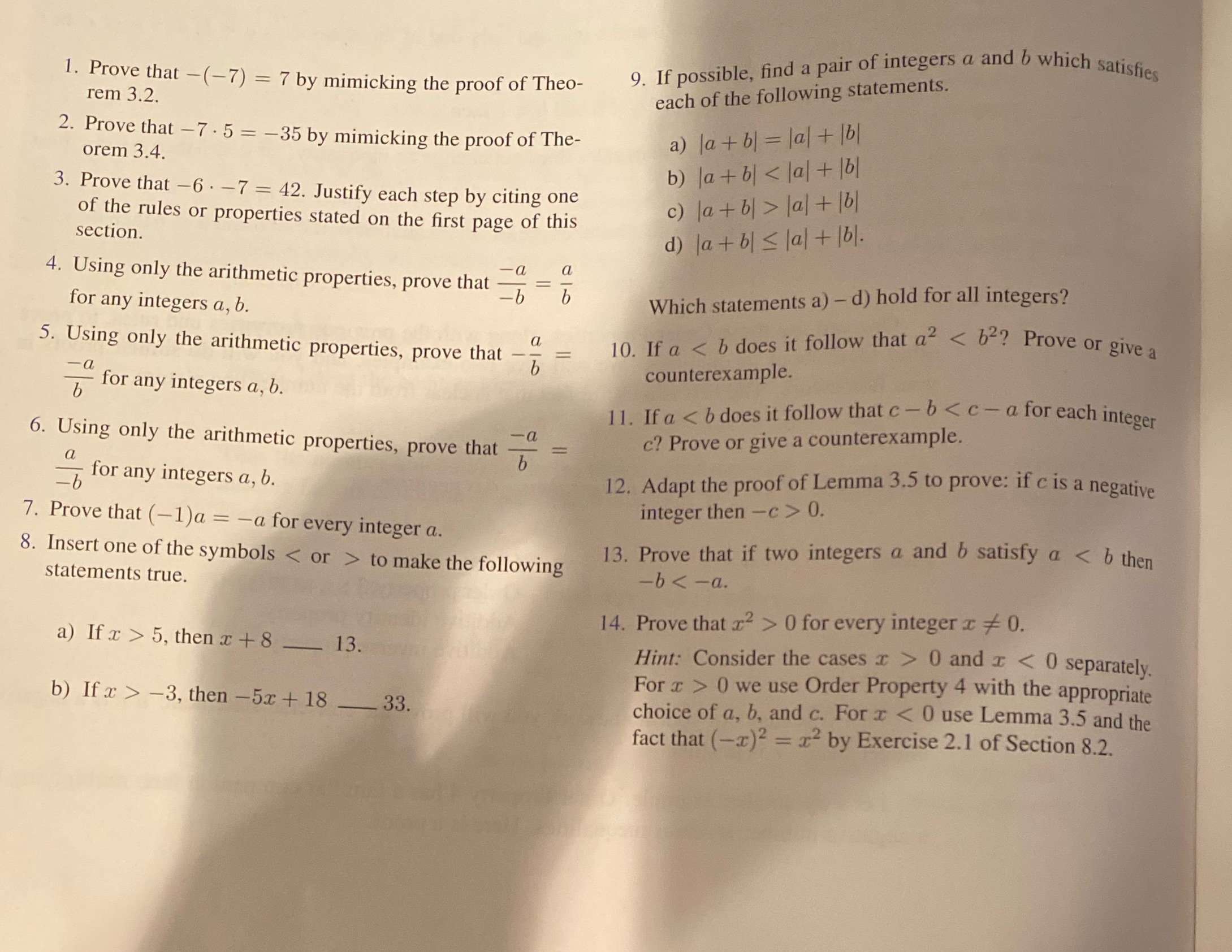 9. If possible, find a pair of integers a and 6