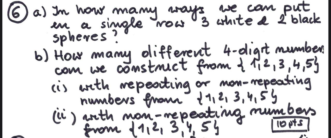 a) In how many ways we can put in a simple Now 3