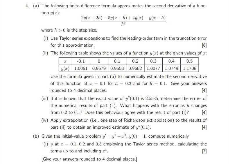 Maths Question: (a) The following