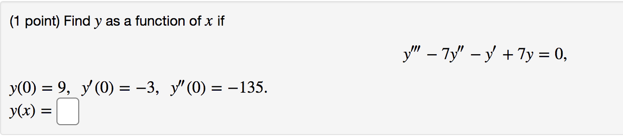 please type ththese answers ! (1 point) Find y as