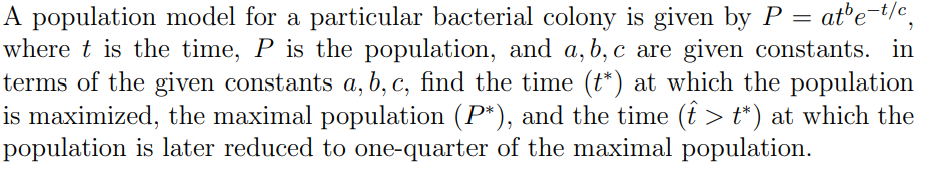 A population model for a particular bacterial
