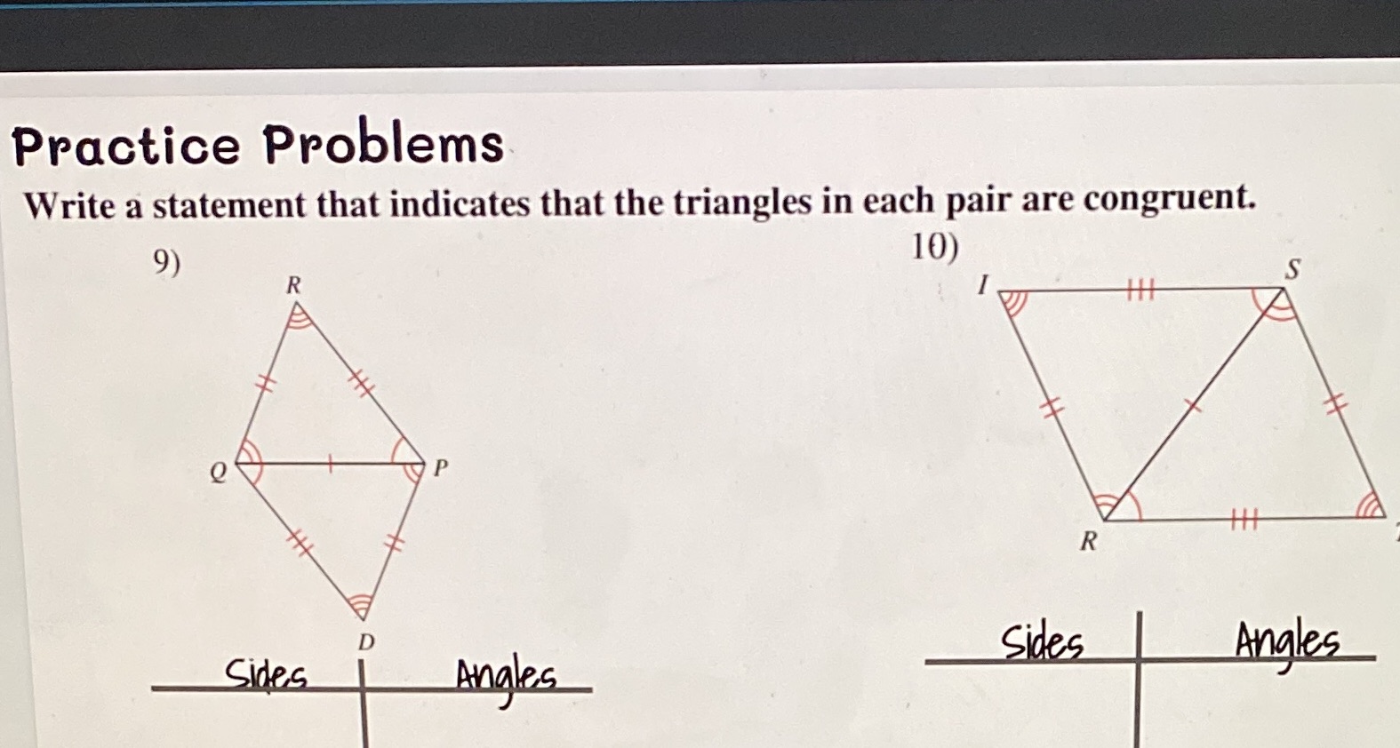 Practice Problems Write a statement that