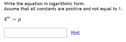 6.3 1) Write the equation in exponential form.