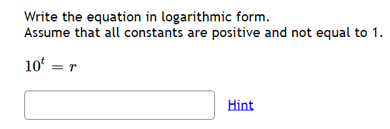 6.3 1) Write the equation in exponential form.