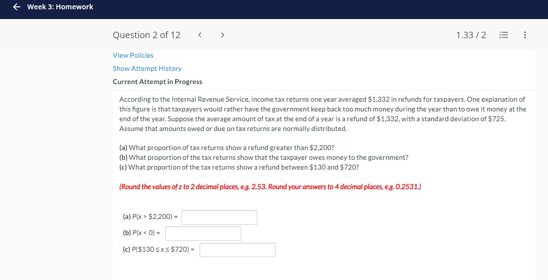 - Week 3: Homework Question 2 of 12  style=