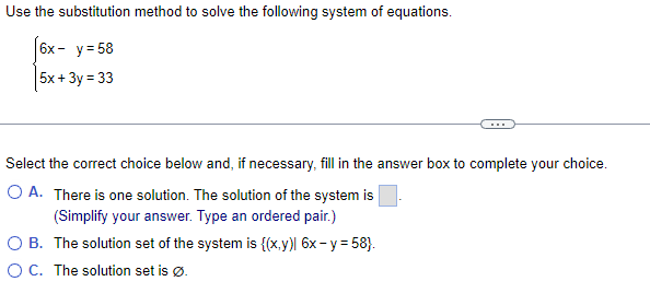 Use the substitution method to solve the