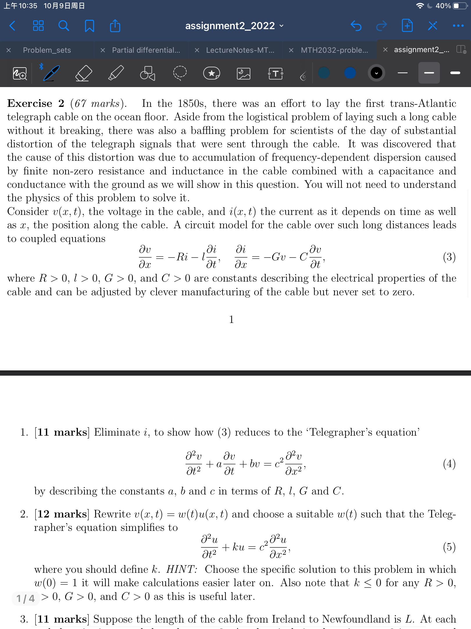 Exercise 2 (67 marks). In the 1850s, there was an