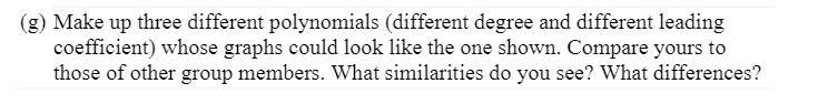 (g) Make up three different polynomials