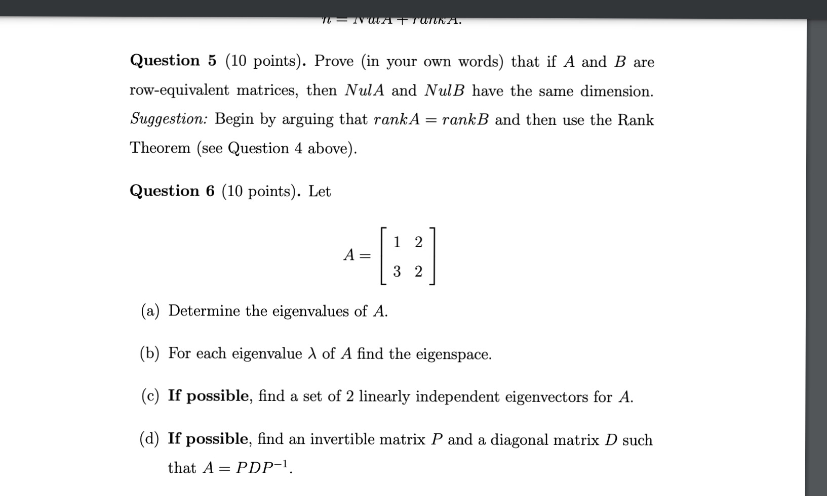 Please answer questions 5 and 6. FULL WORK