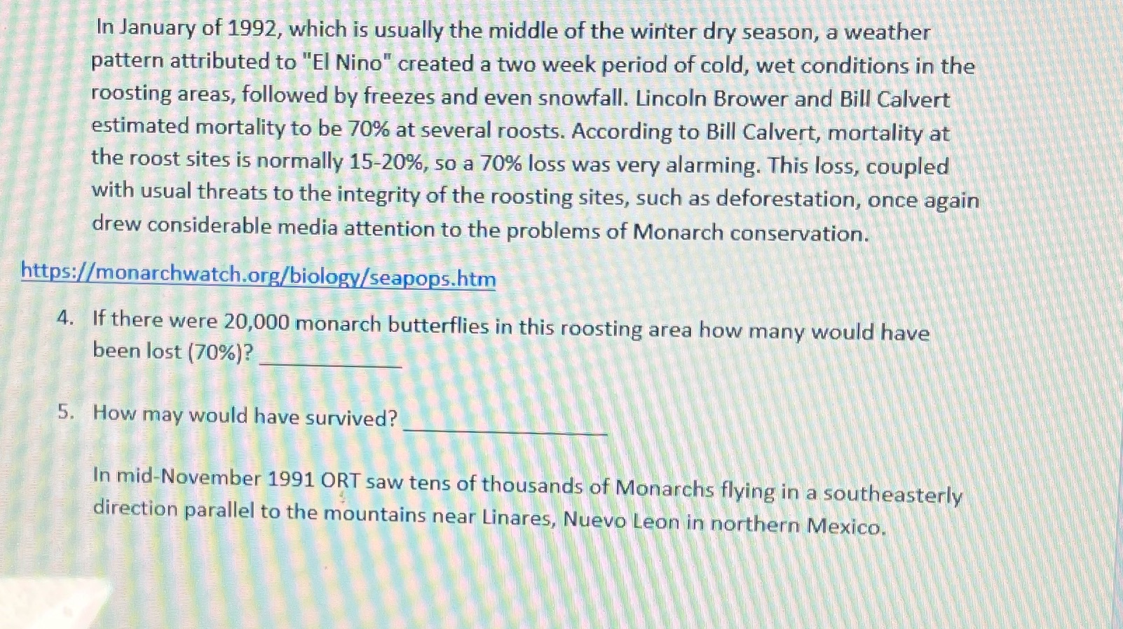 In January of 1992, which is usually the middle