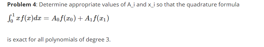 Problem 4: Determine appropriate values of A_i