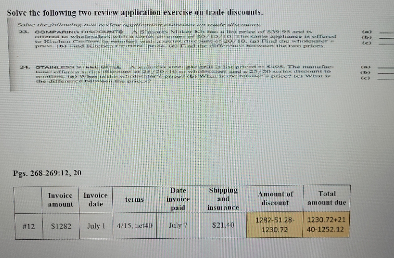 chapter 7 Solve the following two review