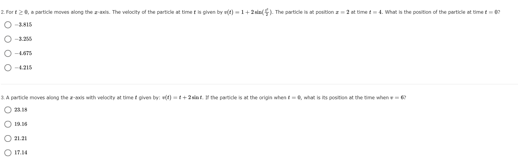 Could you please help me with these two