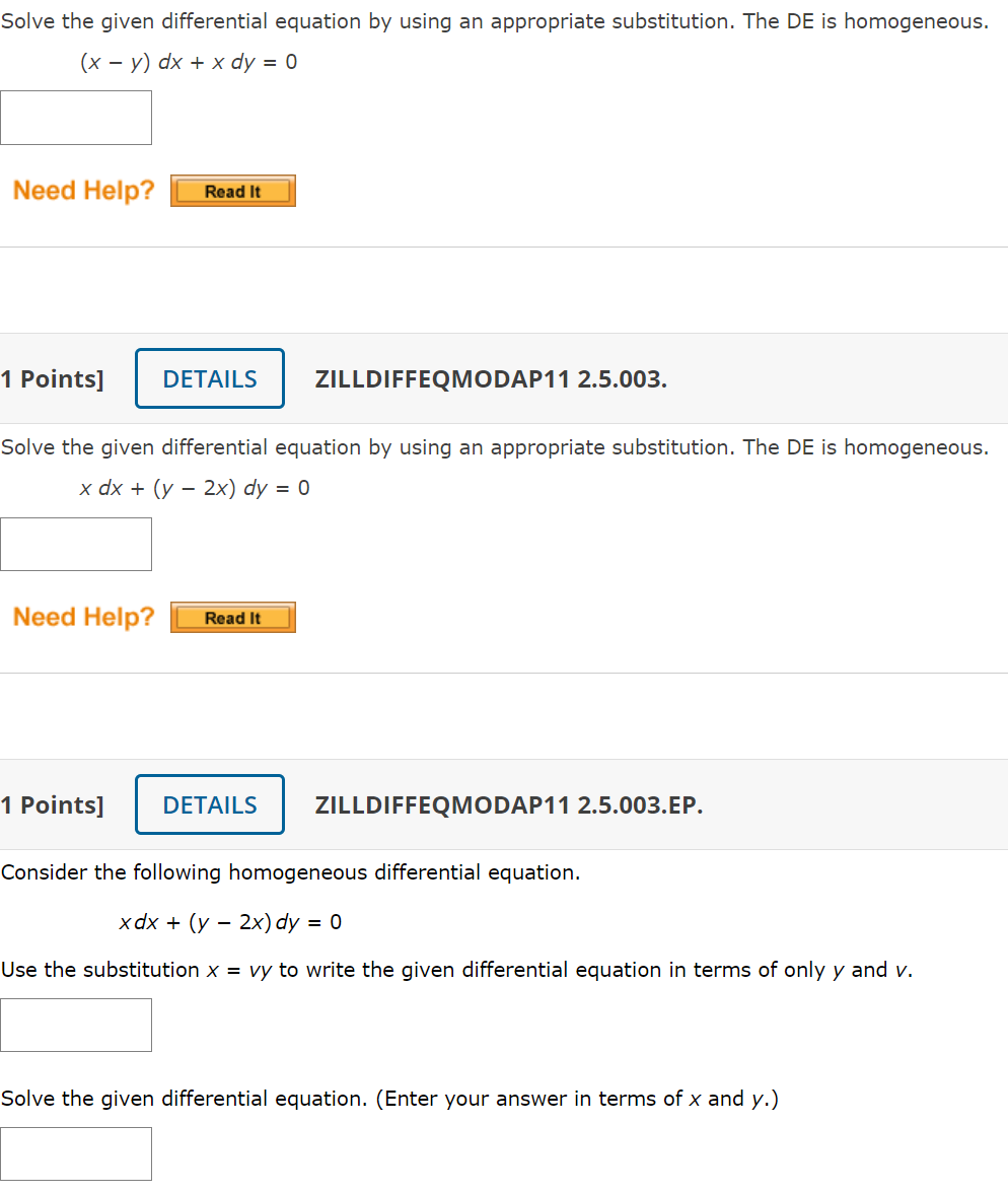 Solve the given differential equation by using an
