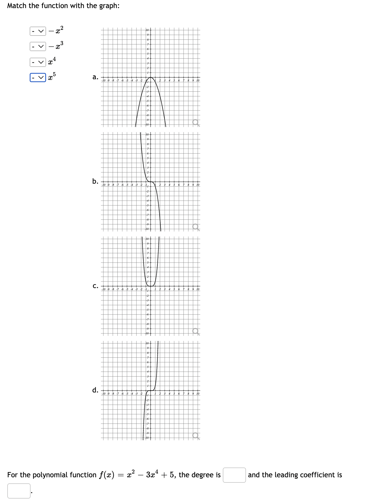 Match the function with the graph: - -23 - v 24