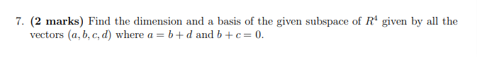Find the dimension and a basis of the given