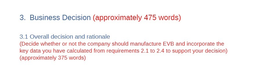 3. Business Decision (approximately 4?5 words)