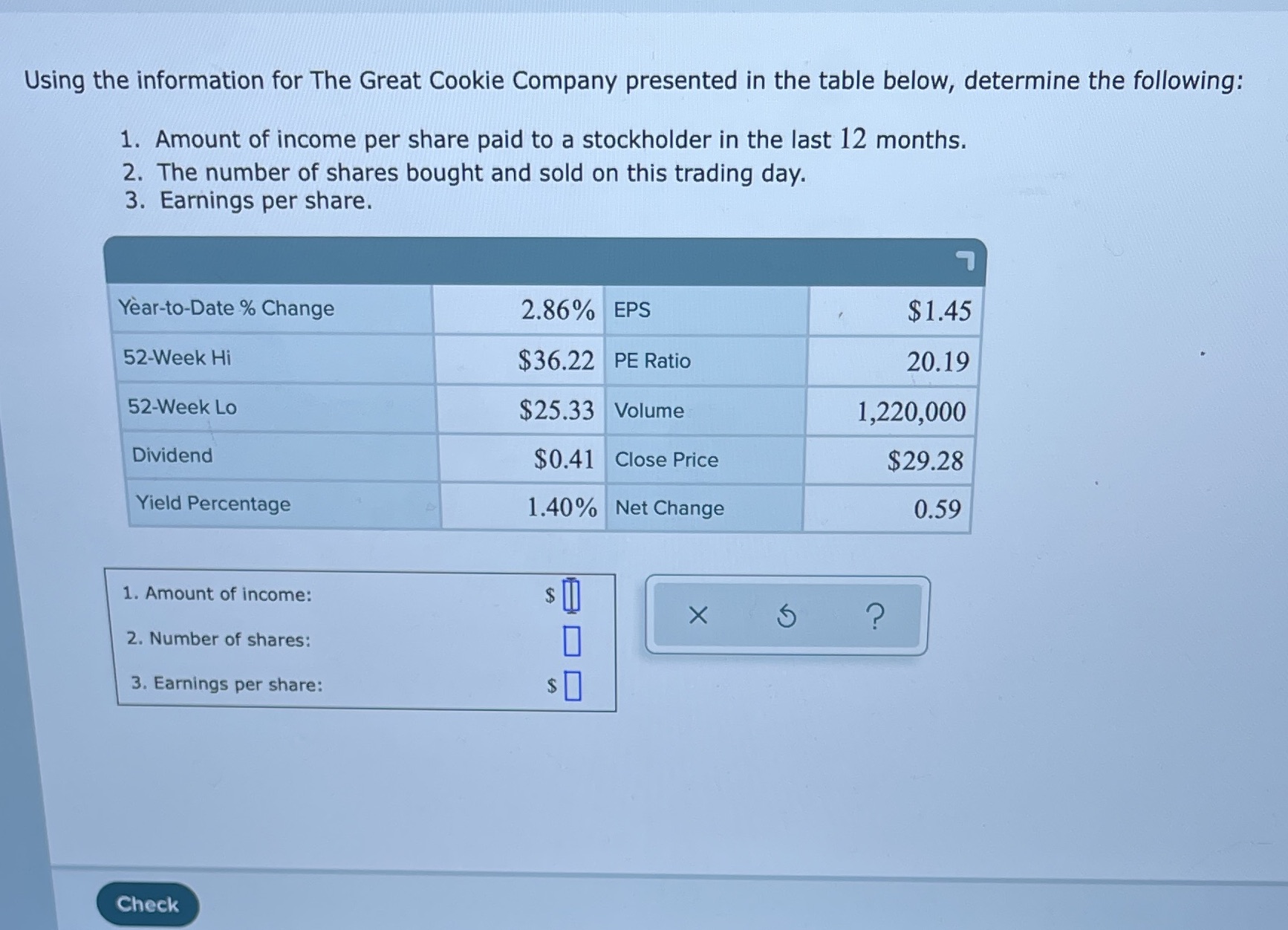 Using the information for The Great Cookie