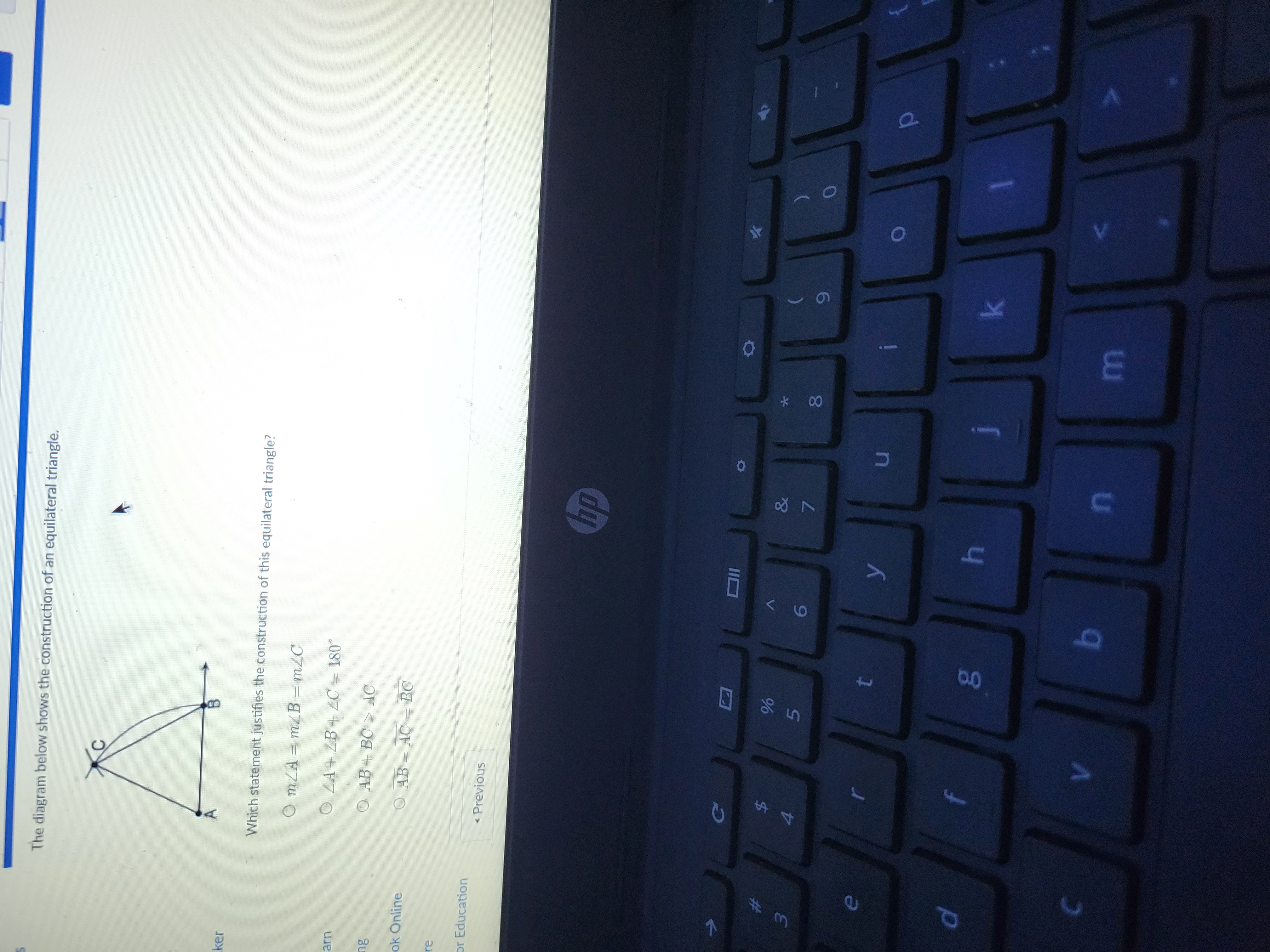 The diagram below shows the construction of an