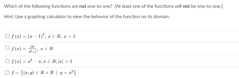 Which of the following functions are not