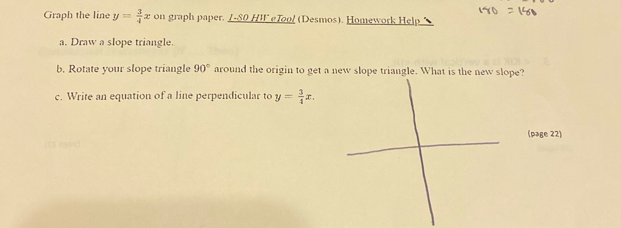 190 = 150 Graph the line y = 2 x on graph paper.