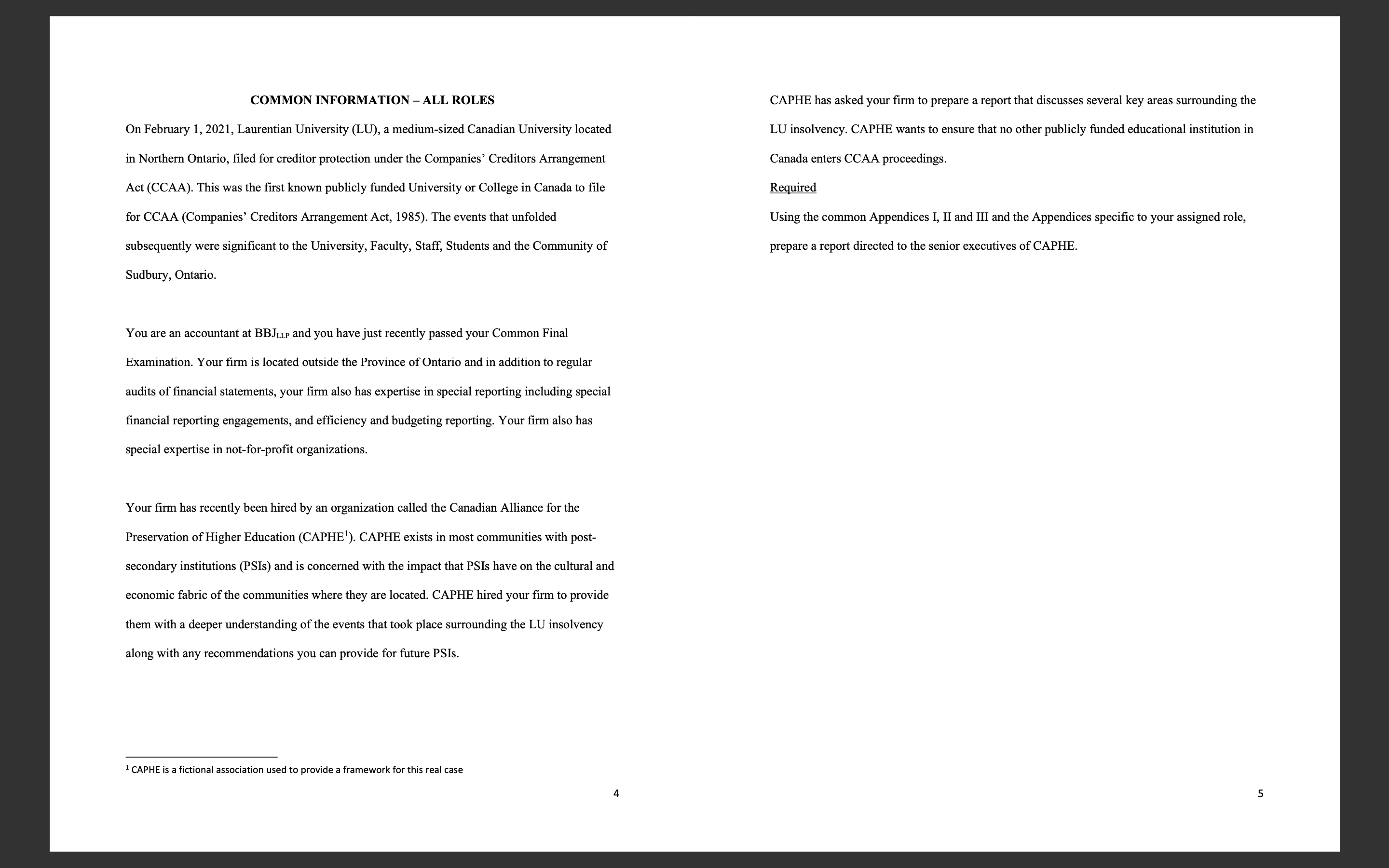 financial case study INTRODUCTION Laurentian