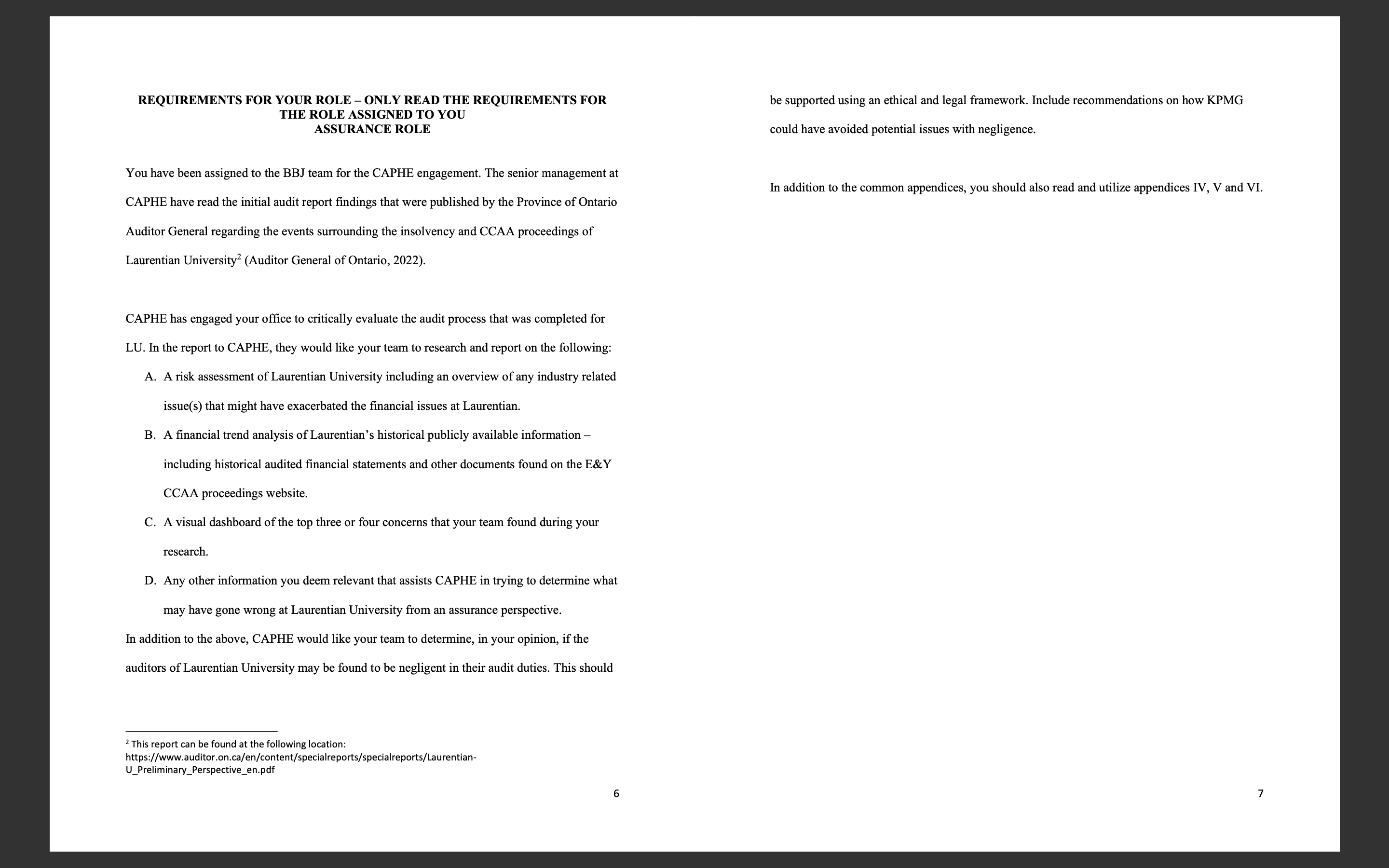 financial case study INTRODUCTION Laurentian