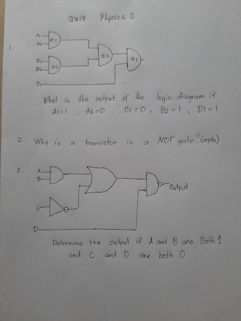 QUIZ Physics Z BI- D What is the output of the