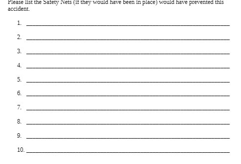 Please list the Safety Nets (if they would have
