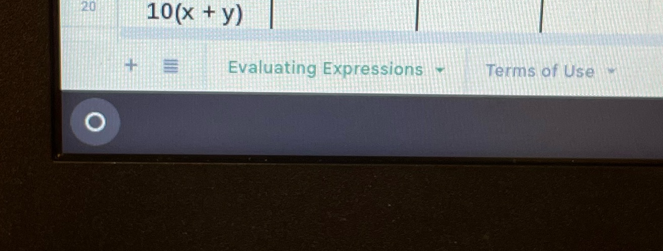 10( x + y) 20 10(x + y) Evaluating Expressions