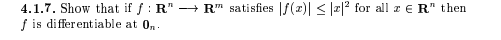 4.1.7. Show that if f : R." R" satisfies / (2) <