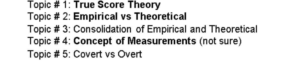 Give insights about these topics Topic # 1: True