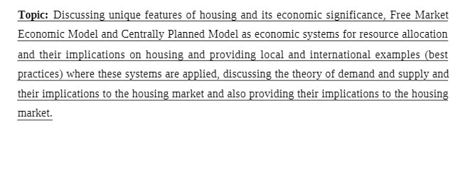 Topic: Discussing unique features of housing and
