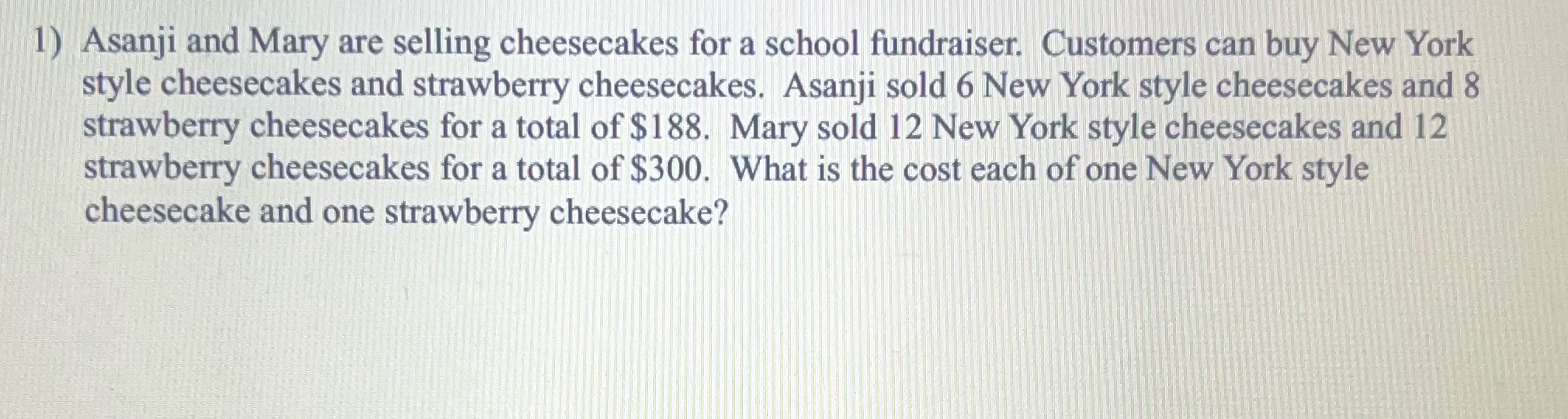 What is the cost each of one New York style