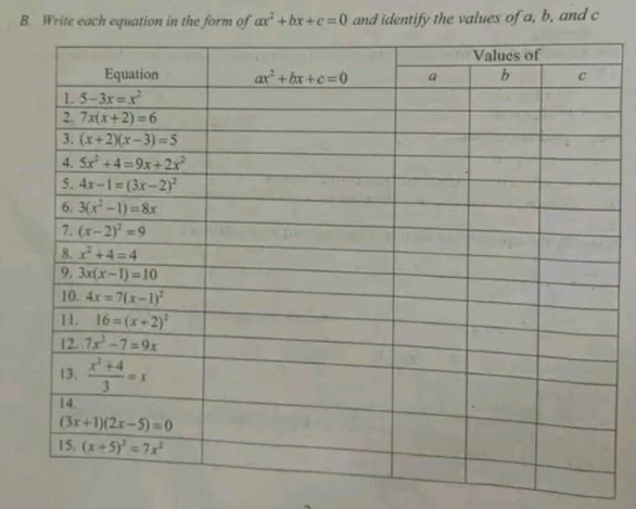 B. Write each equation in the form of ar'