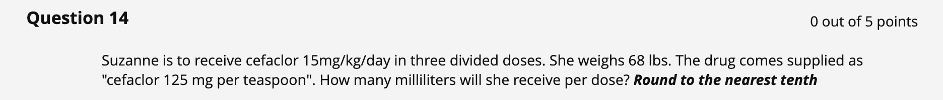 Question 14 0 out of5 points Suzanne is to