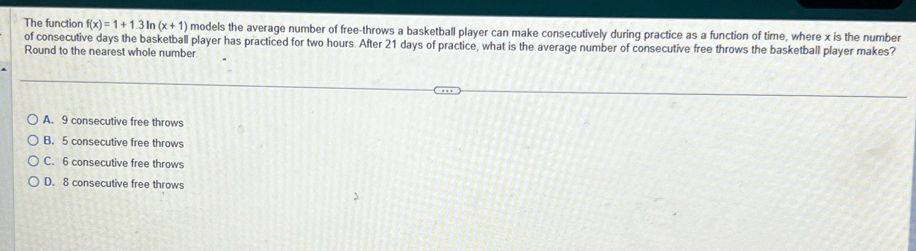 Need help solving e function f(x)=1 +1 3 In (x +
