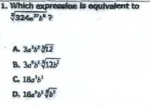 1. Which expression is equivalent to 37476'7