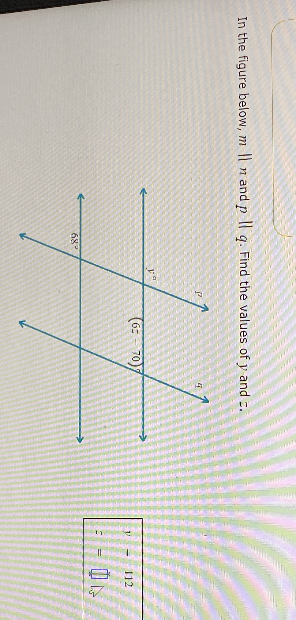 In the figure below, m II n and p Il q. Find the