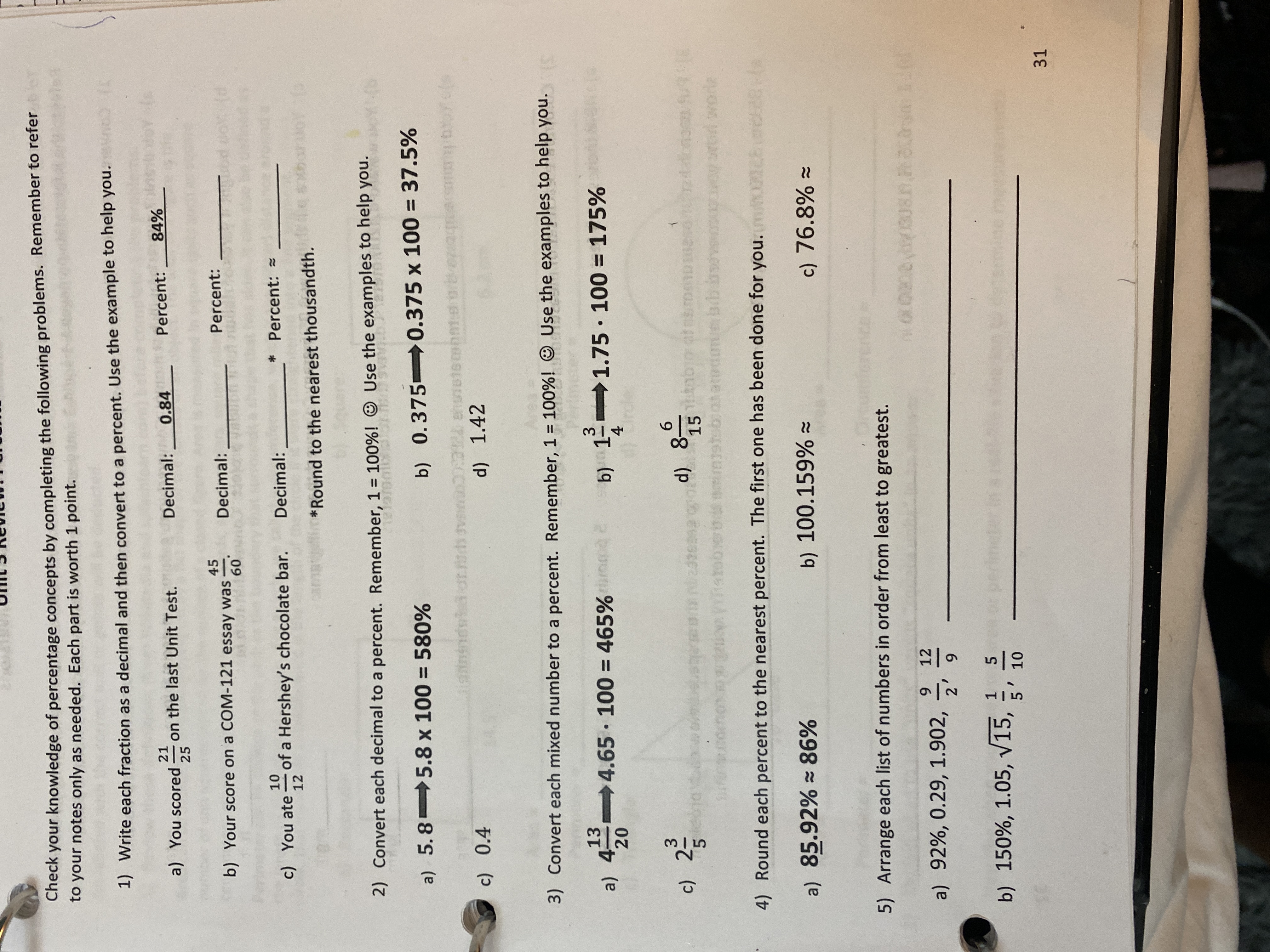 Check your knowledge of percentage concepts by