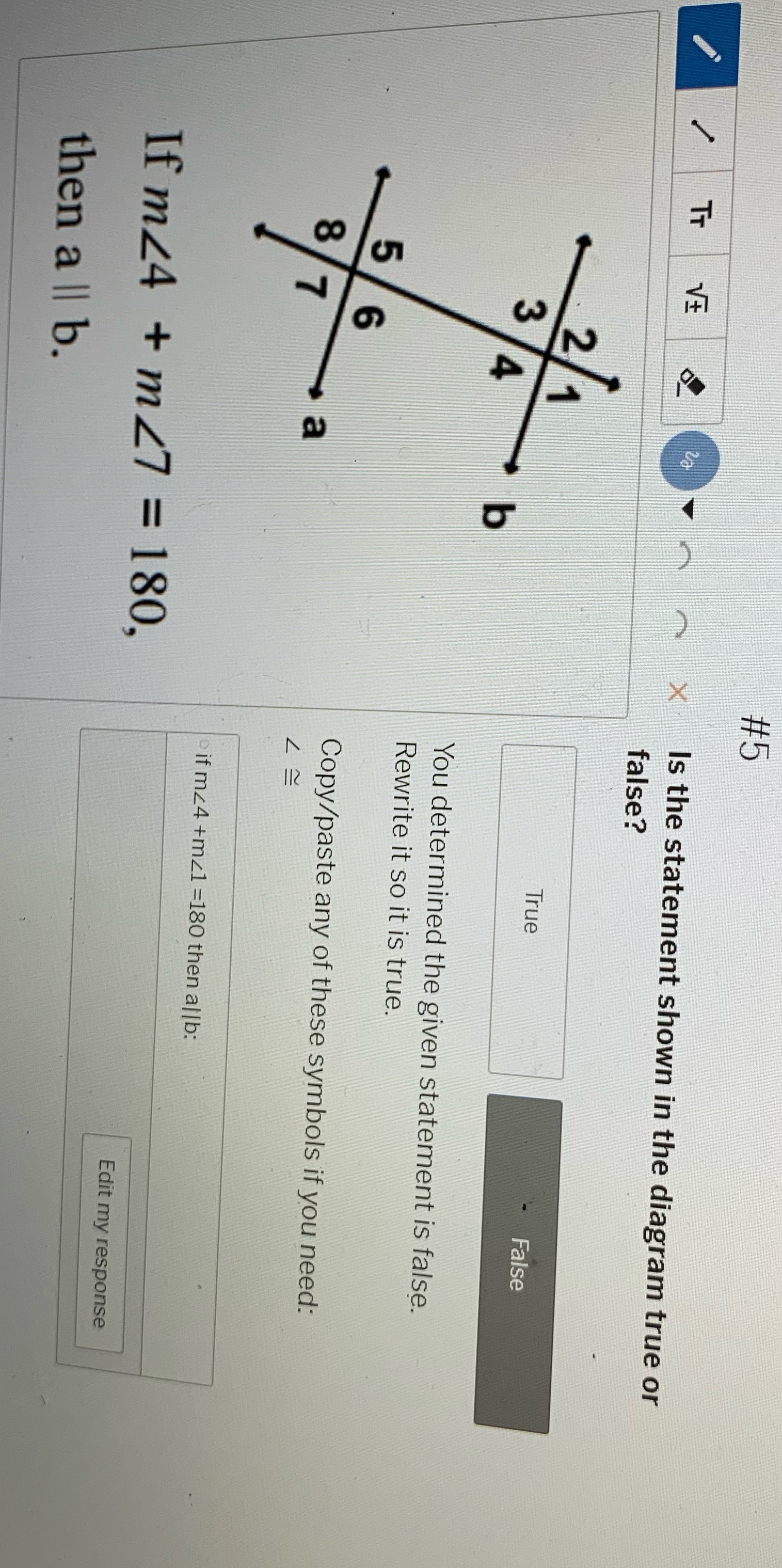 L+! X Is the statement shown in the diagram true
