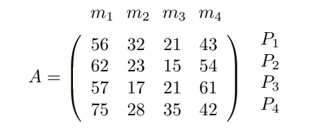1. Three companies E1, E2, E3, need four raw