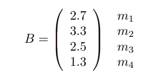 1. Three companies E1, E2, E3, need four raw