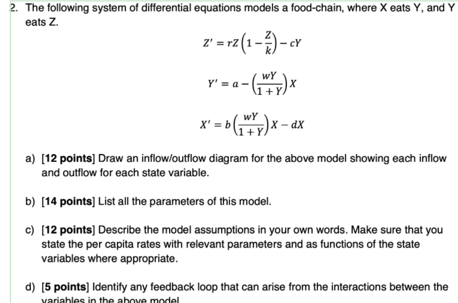 :2. The following system of differential