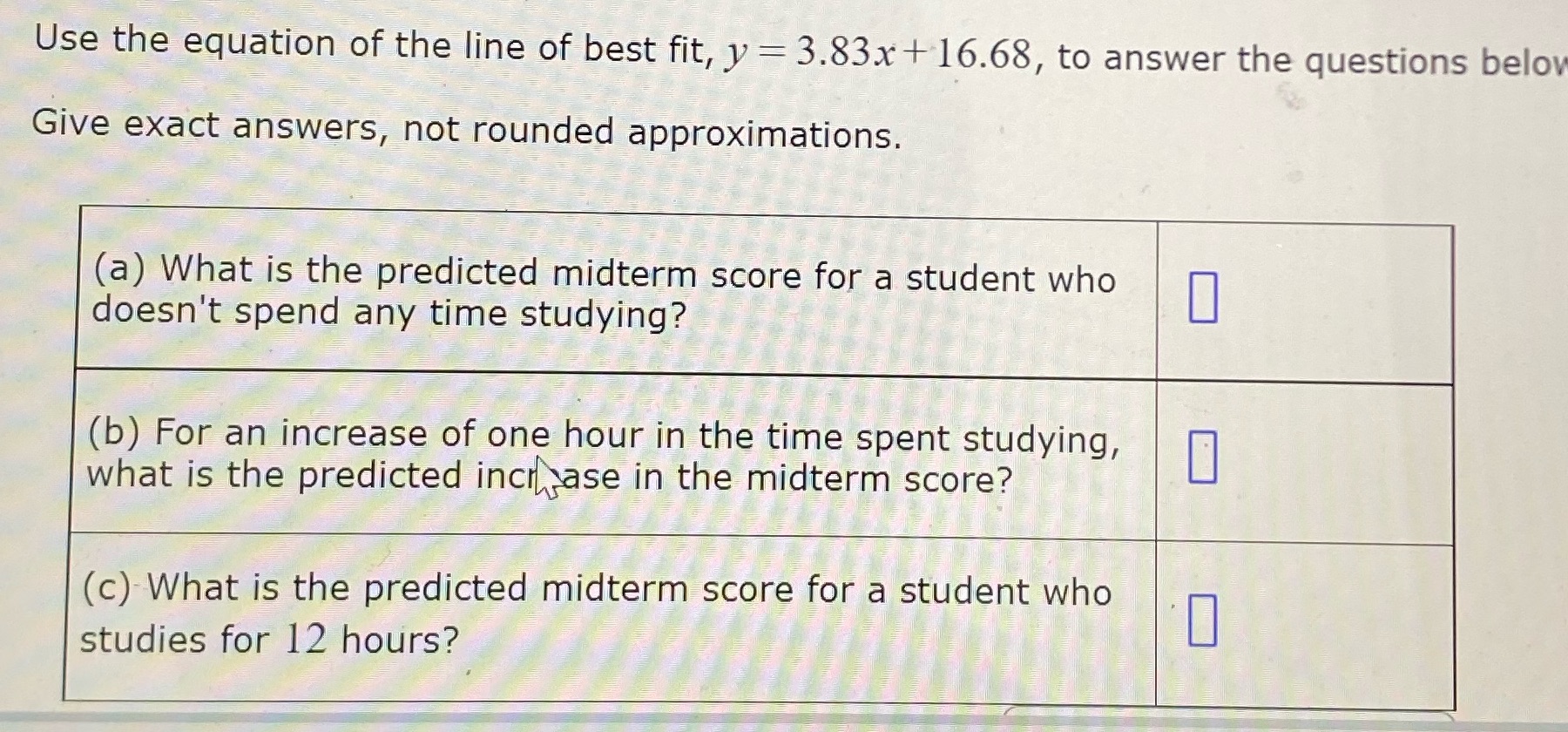 I need some help with this Use the equation of