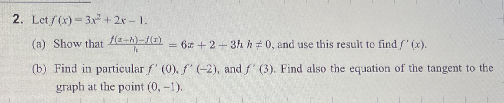 How Can I solve these two exercises? 2. Let f (x)